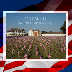 Field of Honour, Flags, Fort Scott NHS Postcard