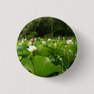 Field of Lotus Flowers Summer Garden 3 Cm Round Badge
