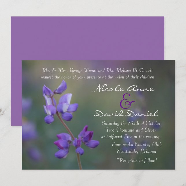 field of Lupine invitation horizontal (Front/Back)