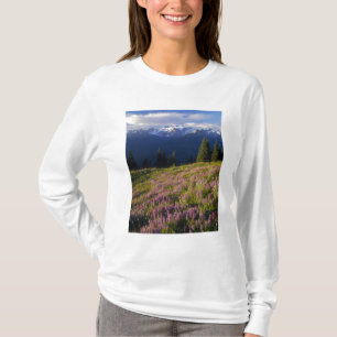 Field of lupine, Mt. Olympus, and clouds at T-Shirt
