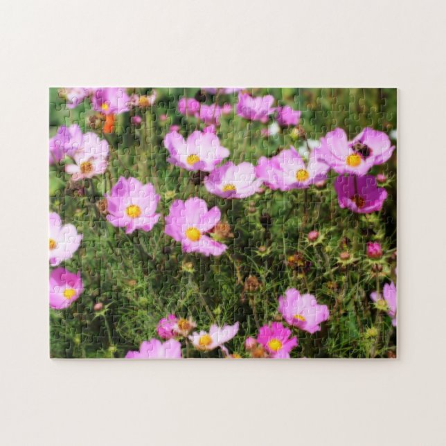 Field Of Pink Cosmos Flower Orton Effect  Jigsaw Puzzle (Horizontal)
