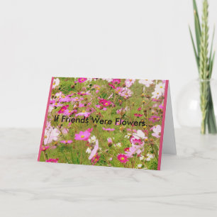 Field Of Pink Flowers Friendship Card