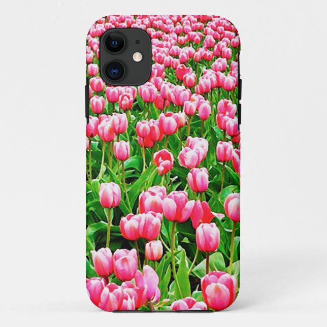 Field of Pink Tulips Case-Mate iPhone Case (Back)
