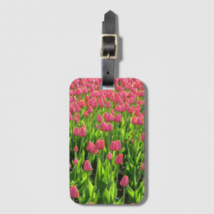 Field of Pink Tulips Luggage Tag