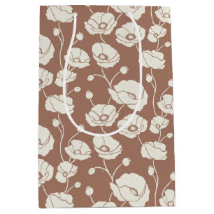 Field of Poppies cream on brown Medium Gift Bag