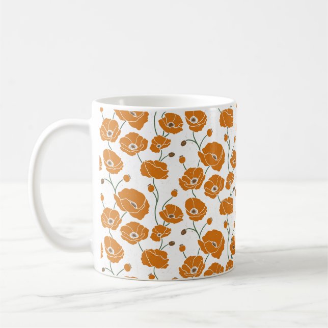 Field of Poppies orange Coffee Mug (Left)