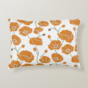 Field of Poppies orange Decorative Cushion