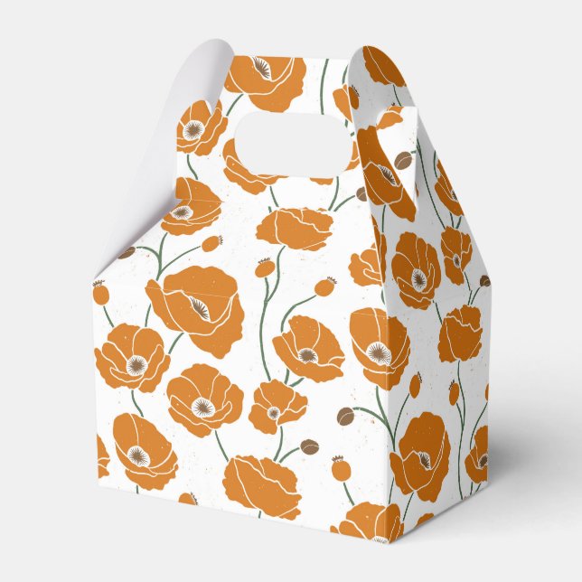 Field of Poppies orange Favour Box (Front Side)