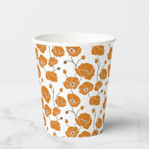 Field of Poppies orange Paper Cups