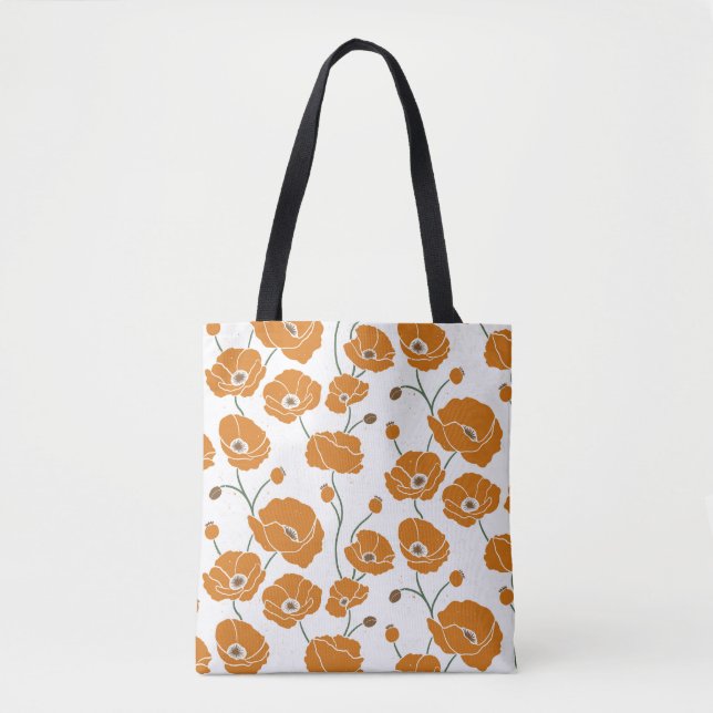 Field of Poppies orange Tote Bag (Front)