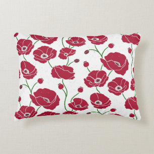 Field of Poppies red Decorative Cushion