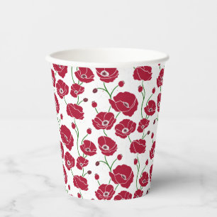 Field of Poppies red Paper Cups