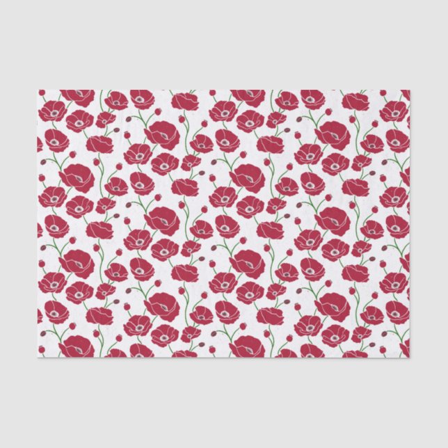 Field of Poppies red Tissue Paper (Front)