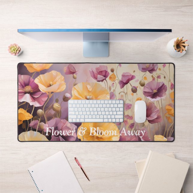 Field of Poppies Serene and Vibrant  Desk Mat (Office 1)