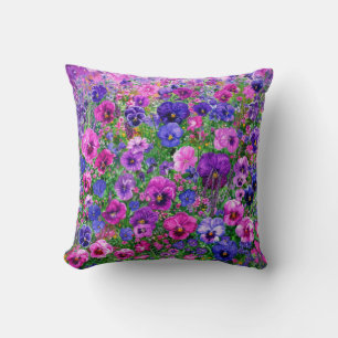 Field of Purple Pansies Cushion