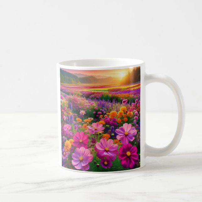 Field of Radiance Wildflower Customisable Coffee Mug (Right)
