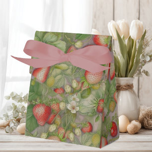 field of ripe, red strawberries favour box