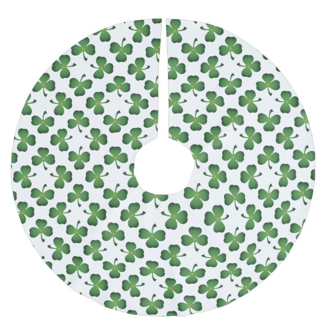 Field of Shamrock Clovers Brushed Polyester Tree Skirt (Front)