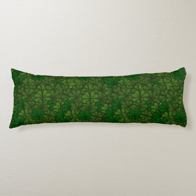 Field of Shamrocks Digital Art Pattern St Patricks Body Cushion (Front)