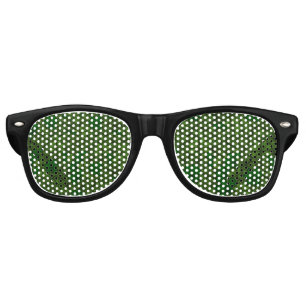 Field of Shamrocks Digital Art Pattern St Patricks Retro Sunglasses
