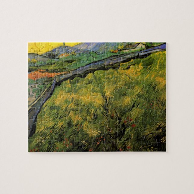 Field of Spring Wheat, Sunrise by Vincent van Gogh Jigsaw Puzzle (Horizontal)