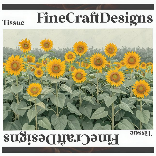 Field Of Sunflowers Script Decoupage Right 153 Tissue Paper (Creator Uploaded)
