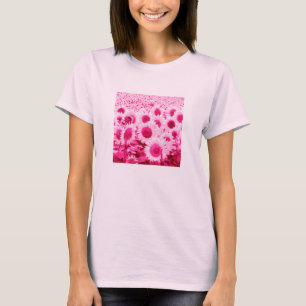 Field of Sunflowers - shades of fuchsia pink T-Shirt