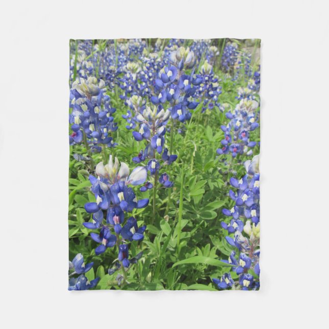 Field of Texas Bluebonnets Fleece Blanket (Front)