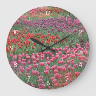 Field Of Tulips Large Clock