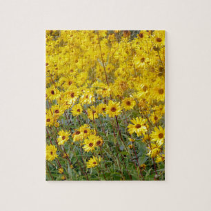 Field Of Vibrant Yellow Flowers Jigsaw Puzzle