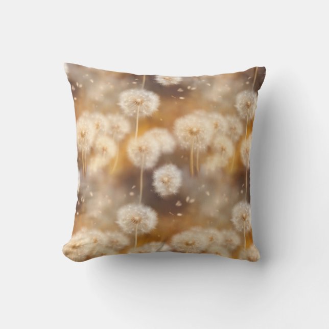 Field of Warm Dandelion Light Cushion (Front)