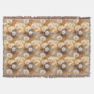 Field of Warm Dandelion Light Throw Blanket