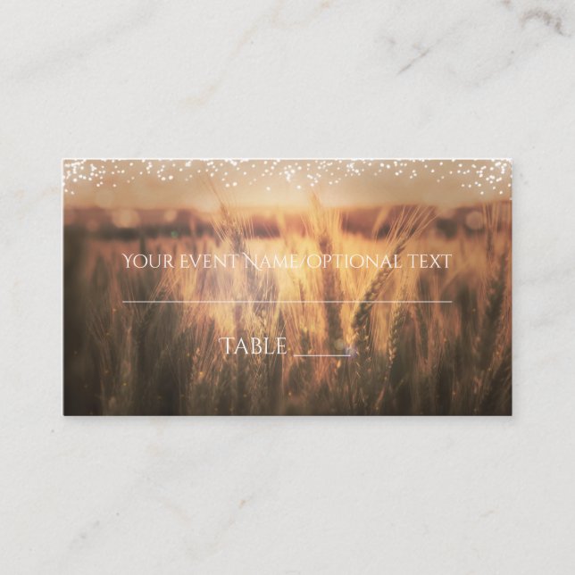 Field of Wheat Rustic Wedding Table Place Card (Front)