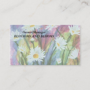 FIELD OF WHITE DAISIES CUSTOMIZABLE BUSINESS CARDS