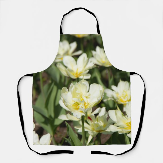 Field of white tulips Photo Apron (Front)