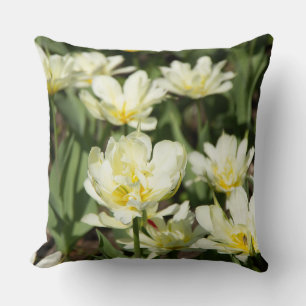 Field of white tulips Photo Cushion