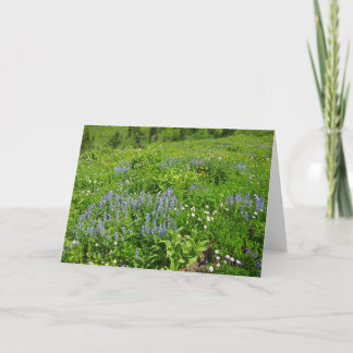Field of Wildflowers at Mount Rainier Card