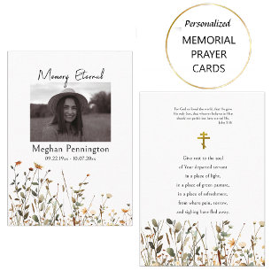 Field of Wildflowers Orthodox Funeral Prayer Card