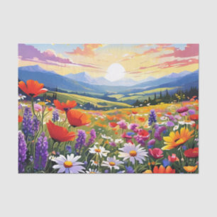 Field of Wildflowers with Rolling Hills Tissue Paper
