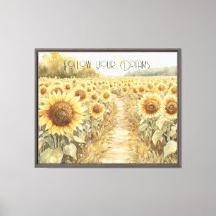 Field of Yellow Sunflowers Canvas Print