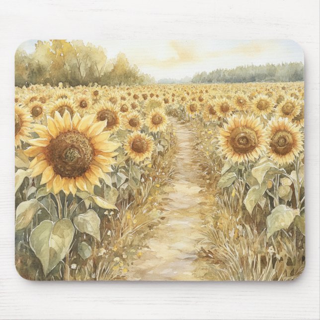 Field of Yellow Sunflowers Mouse Pad (Front)