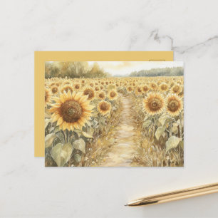 Field of Yellow Sunflowers Postcard