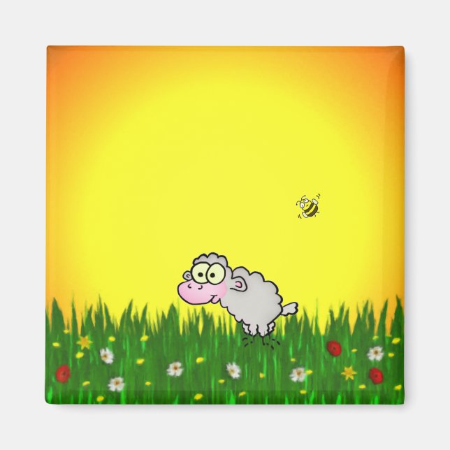 Field Sheep Magnet (Front)