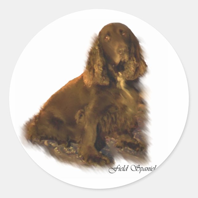 Field Spaniel Art Gifts Classic Round Sticker (Front)