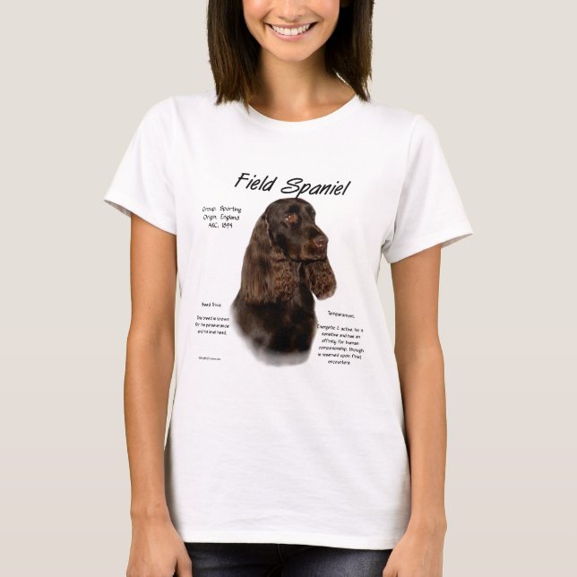 Field Spaniel History Design T-Shirt (Front)