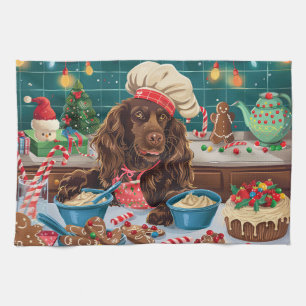 Field Spaniel Holiday Baking: Festive Christmas Tea Towel