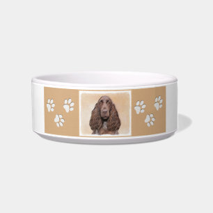 Field Spaniel Painting - Cute Original Dog Art Bowl