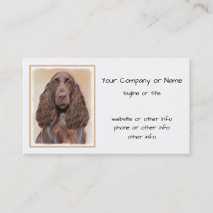 Field Spaniel Painting - Cute Original Dog Art Business Card
