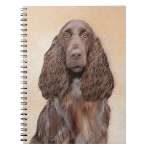 Field Spaniel Painting - Cute Original Dog Art Notebook