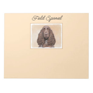 Field Spaniel Painting - Cute Original Dog Art Notepad